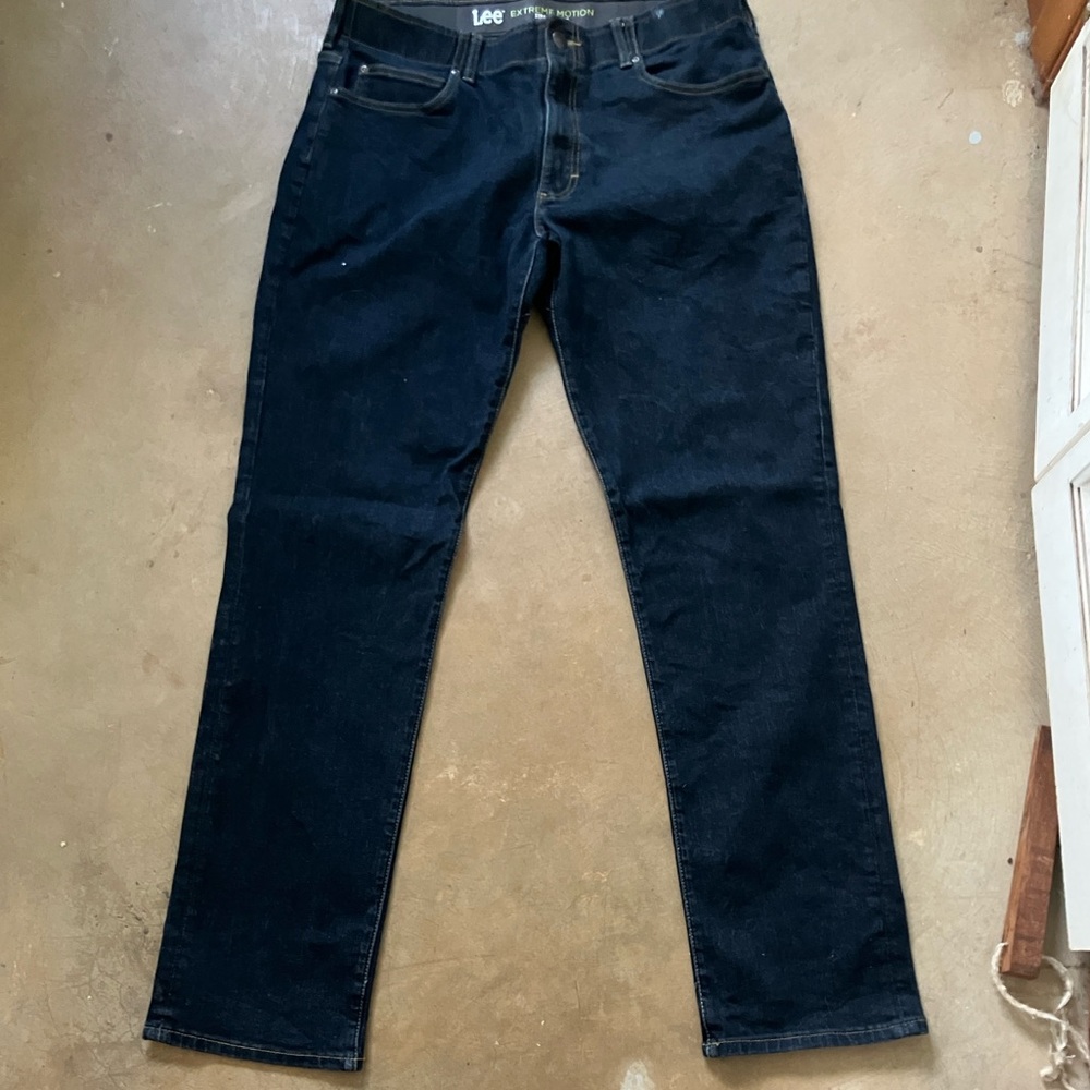 Lee Men's Dark Blue Chinos Denim Jeans Pants Casual